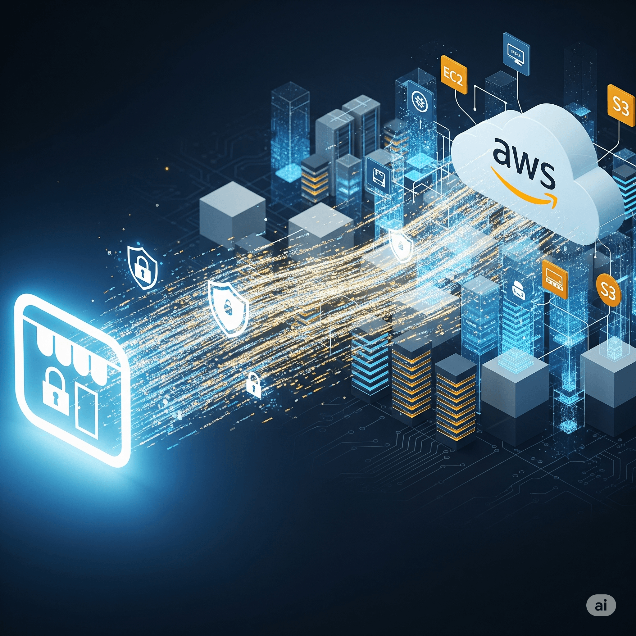 E-commerce Migration to AWS background